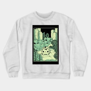 (Greeting Card) Speckled Cat in Garden Crewneck Sweatshirt